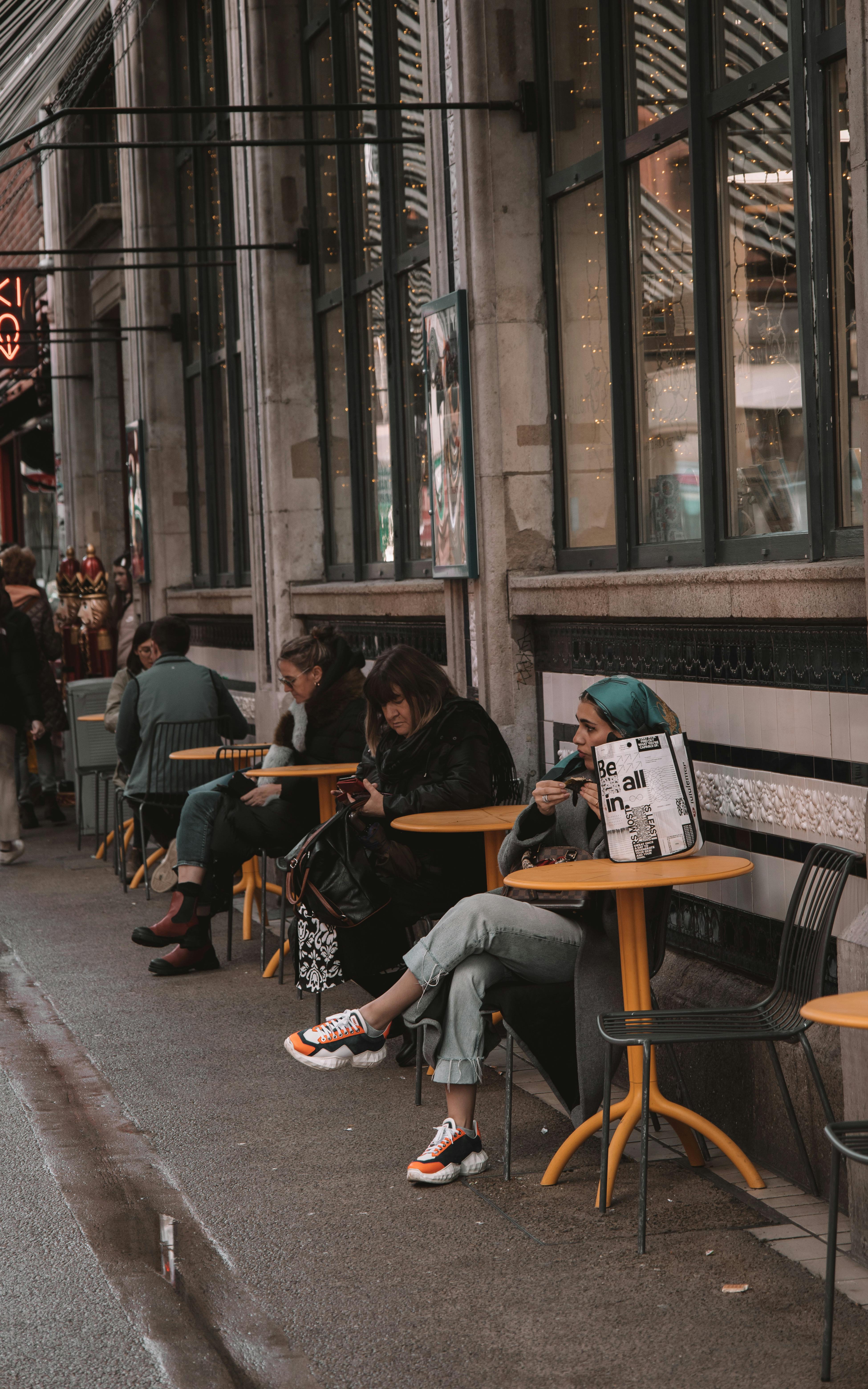 Busy café where people sit near each other but aren’t engaged